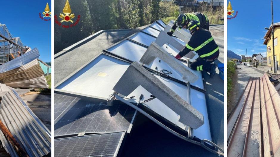 Vento forte: nel VCO:113 interventi dei Vigili del fuoco, problemi alla ferrovia